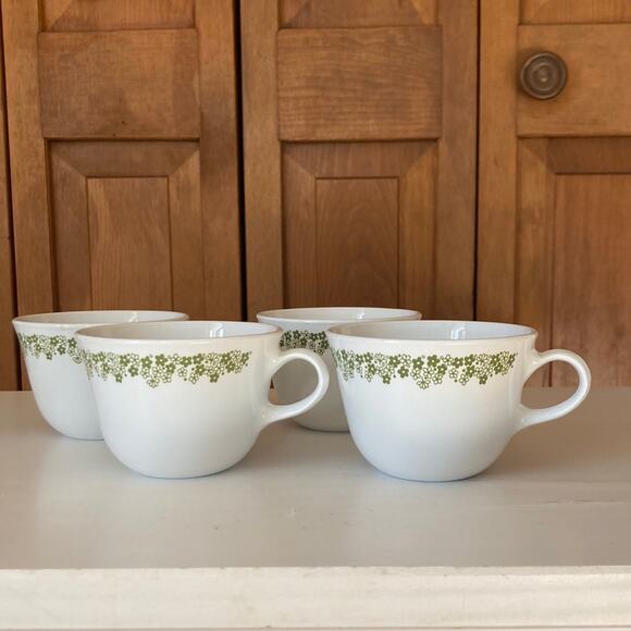 Vintage Corelle “Crazy Daisy” Coffee Cups, Set of 4 - Picture 1 of 9